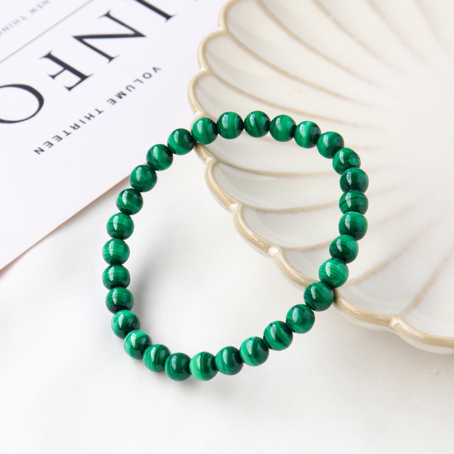 Natural Malachite Bracelet Green Hand String Fashion Jewelry Gift for Men and Women