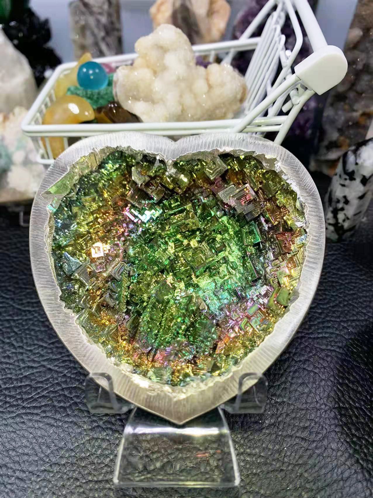 Bismuth ore crystal metal crystal bowl chemical element mineral specimen home lucky decoration gift