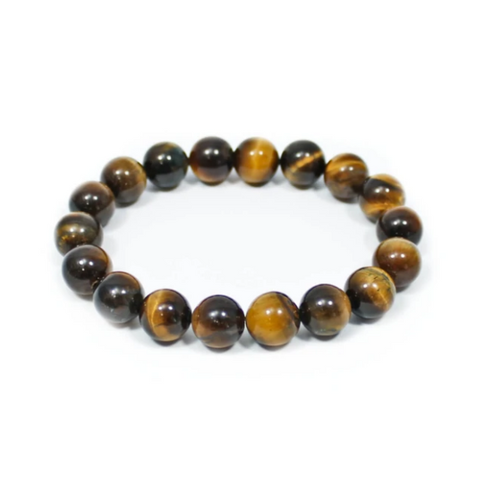 Gold Tigers Eye Beaded Bracelet 10mm